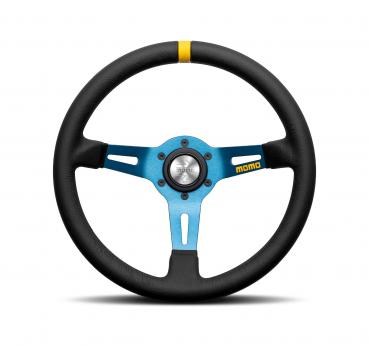 MOD. 08 Black LEATH./BLUE Spokes 330mm